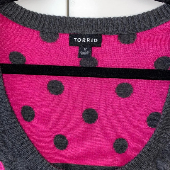 Torrid Polka Dot Striped Sweater - Picture 3 of 7
